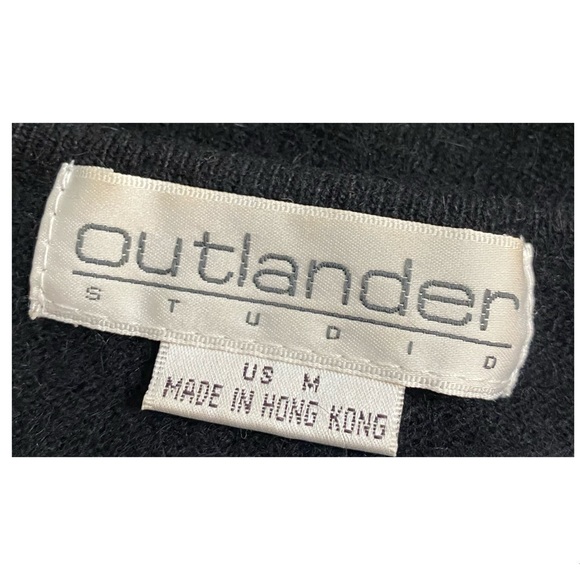 Outlander Studio Lambswool Blend Pullover Long Sweater Black Size Medium - Picture 4 of 5